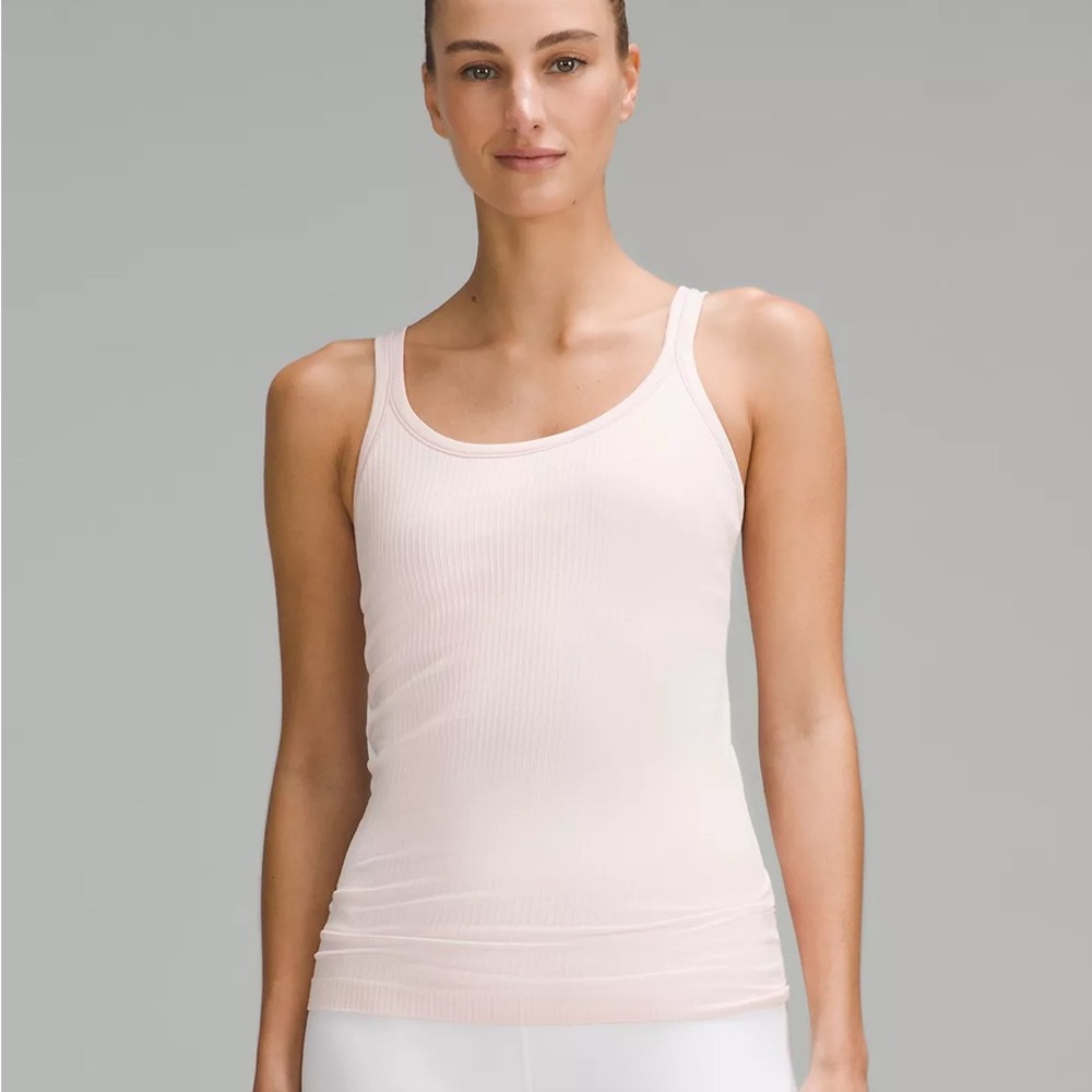 Light Pink Ribbed Tank Top
